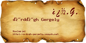Ördögh Gergely névjegykártya